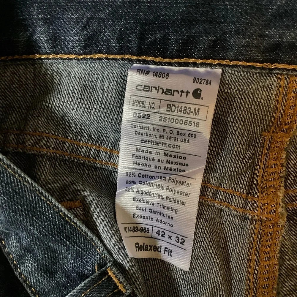 New Mens Carhartt Workwear‎ Holter Jeans 42 X 32 Relaxed Fit Straight Leg Denim